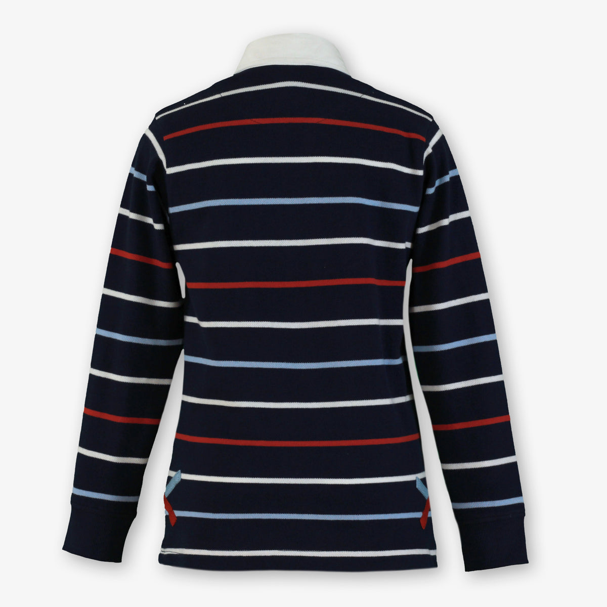 Navy Striped Rugby Polo Shirt for Boys