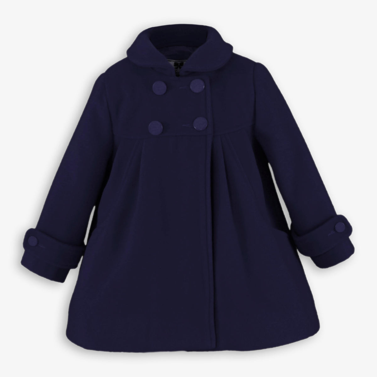 Double-Breasted A-Line Coat in Red & Navy for Baby Girls