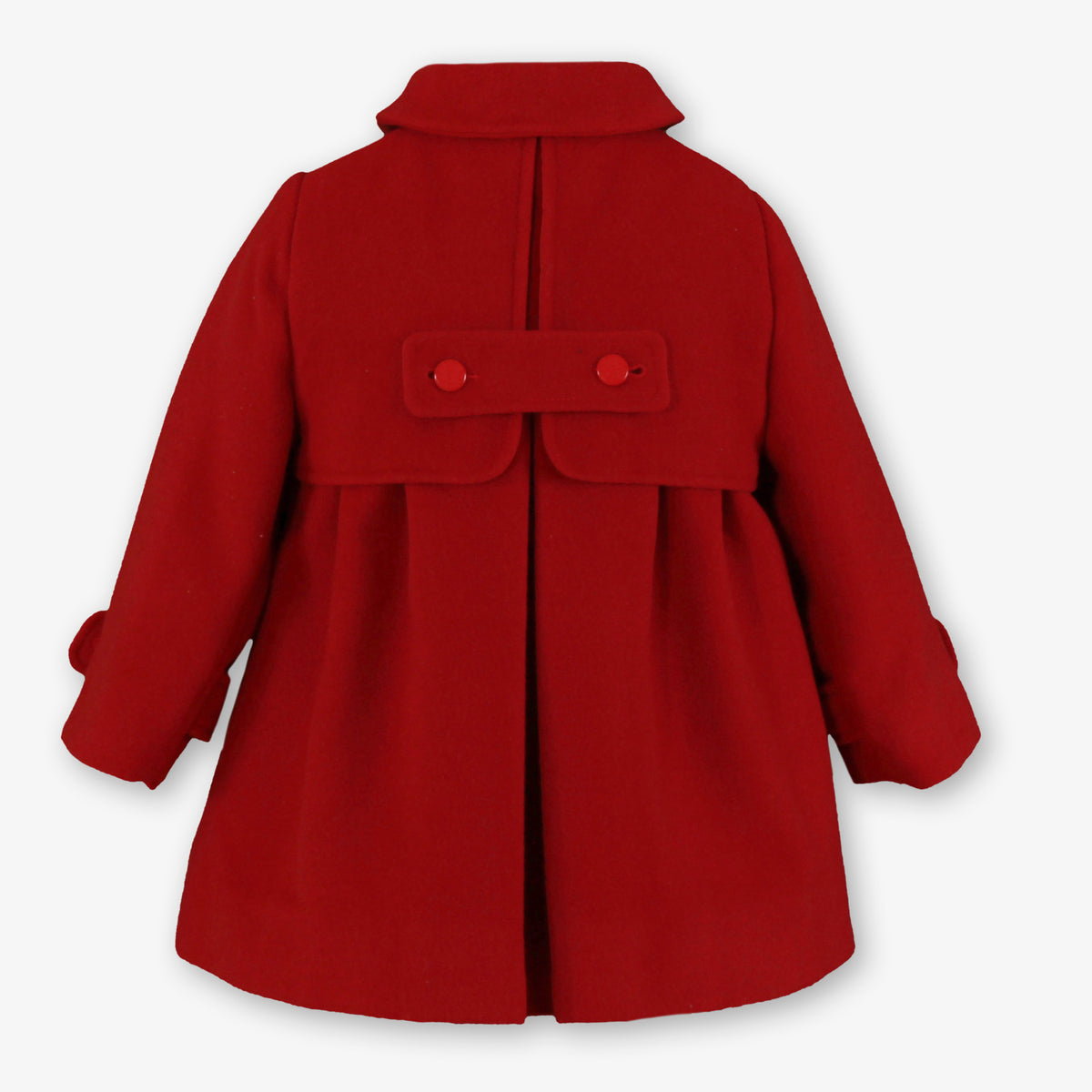 Double-Breasted A-Line Coat in Red & Navy for Baby Girls