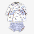 Winter Village Print Dress & Bloomer Set