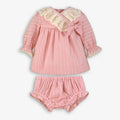 Lace Collar Long-Sleeve Dress & Bloomer Set – Baby Girl