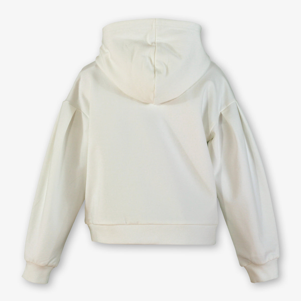 Off-White Ballerina Graphic Fleece Hoodie with Gold Lettering for Girls