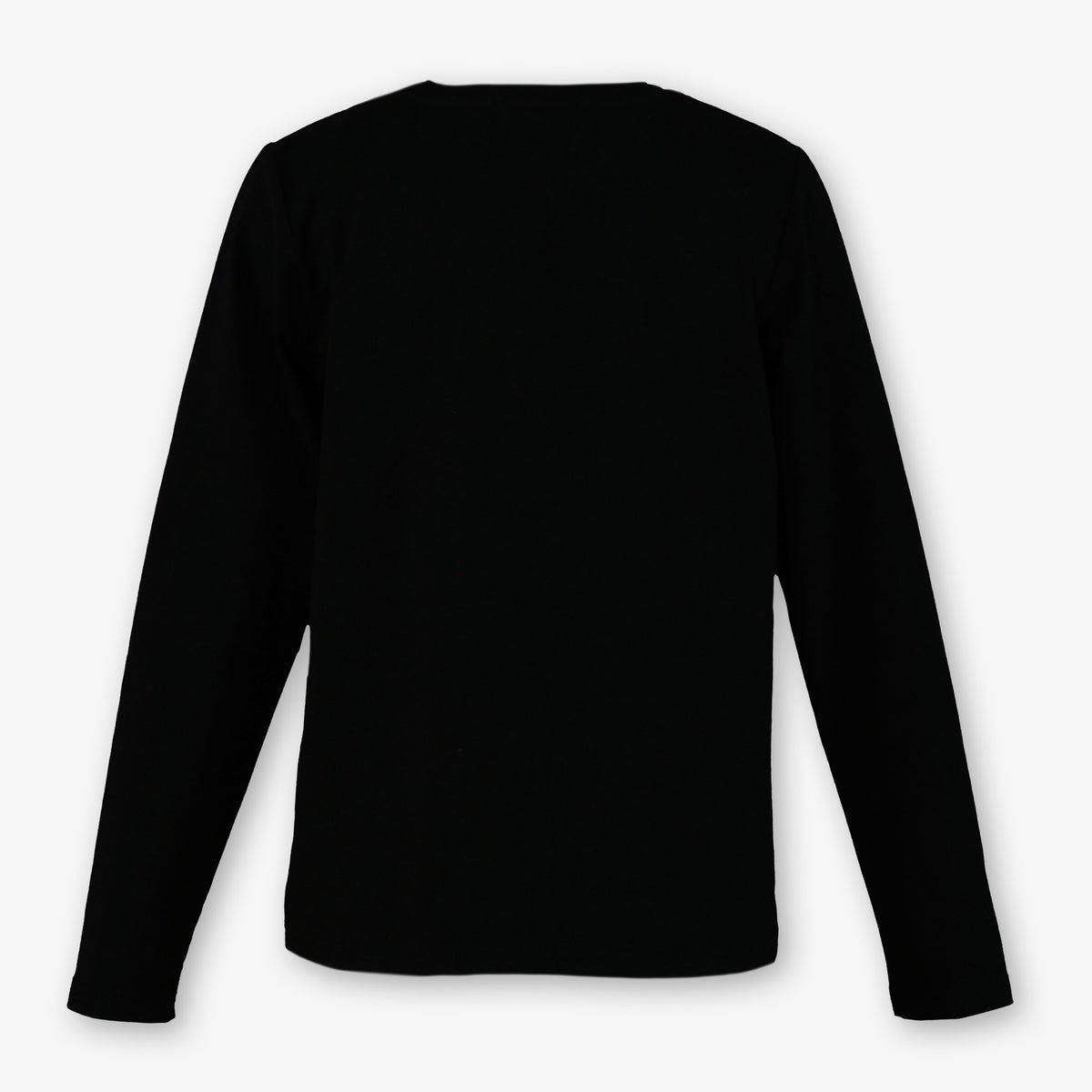 Black Long-Sleeve Shirt with Sequin Hearts Graphic for Girls