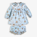 Honey Bear Print Dress & Bloomer Set