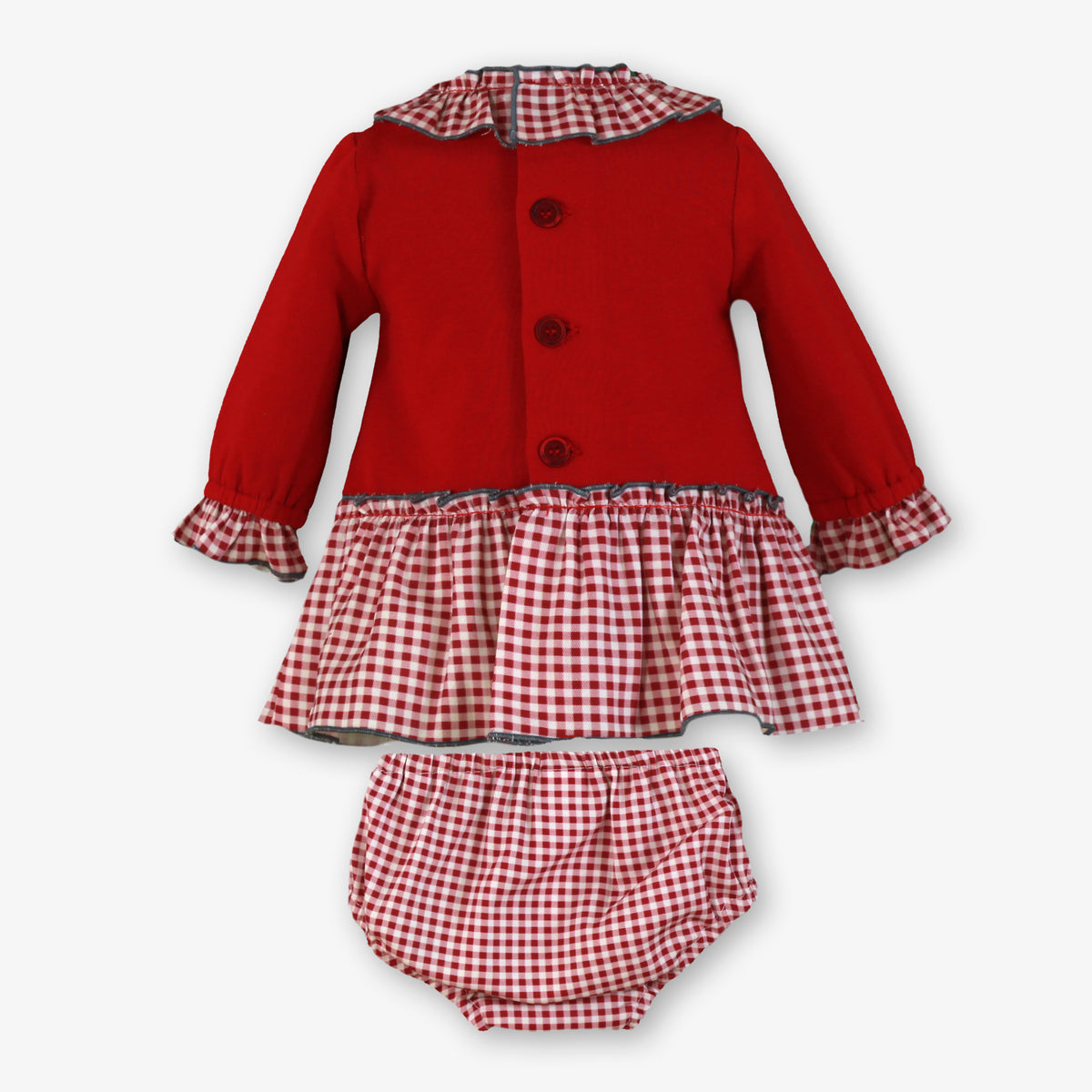 Red Gingerbread Christmas Dress & Bloomer Set