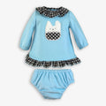 Blue Bunny Pocket Dress & Bloomer Set