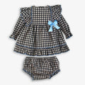 Black & White Gingham Ruffle Dress & Bloomer Set