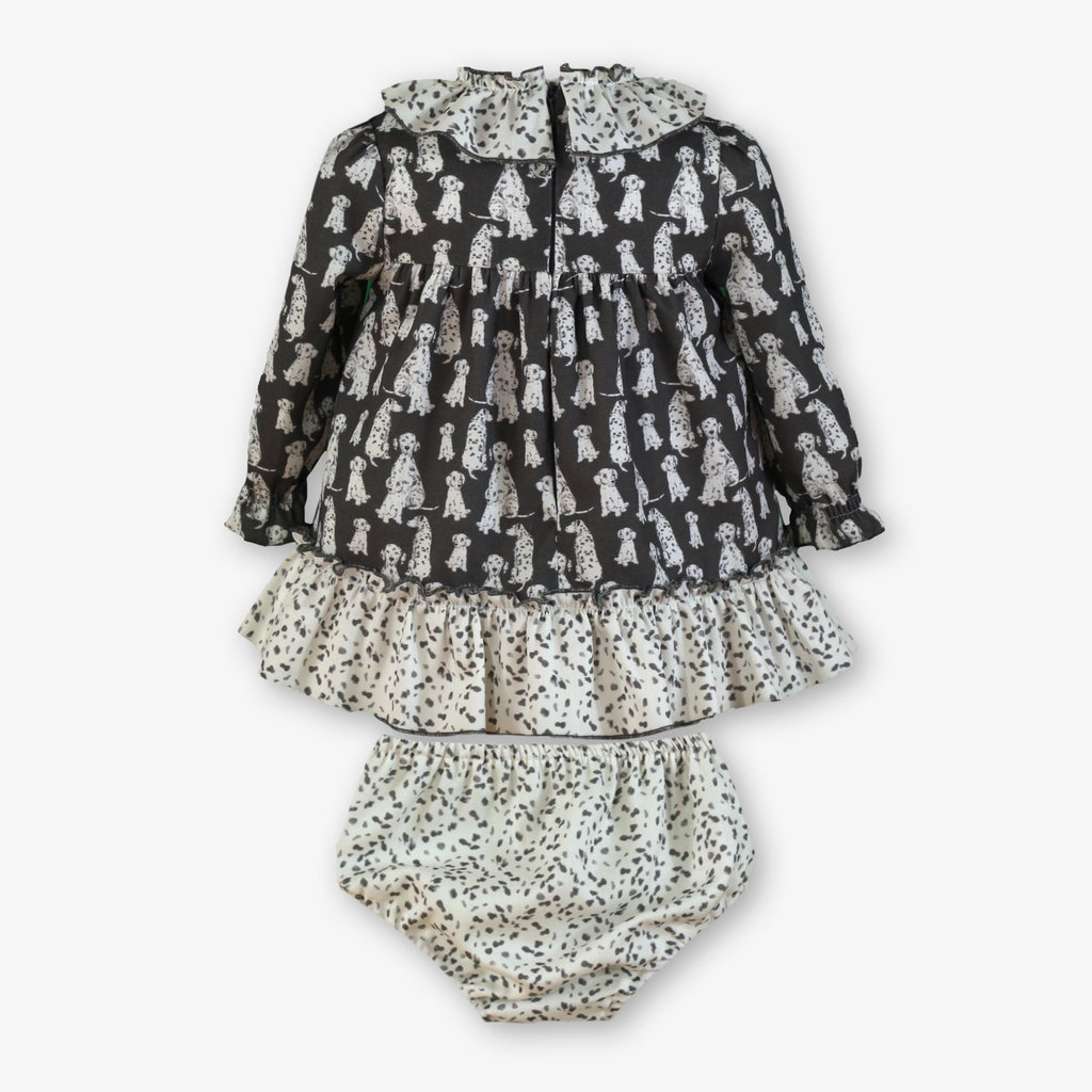 Dalmatian Puppy Print Dress & Bloomer Set