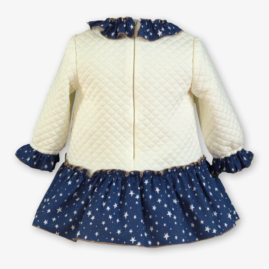 Starry Night Teddy Bear Quilted Dress & Bloomer Set
