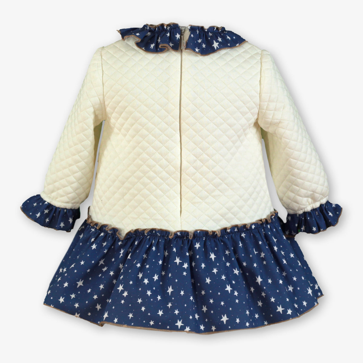 Starry Night Teddy Bear Quilted Dress & Bloomer Set